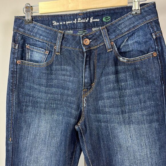 LEVI’S Women’s Contour Boot Eco Sustainable Denim Distressed Jeans Blue Size 6M - Picture 3 of 16